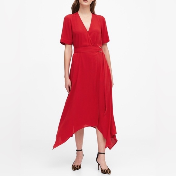 Banana Republic Dresses & Skirts - Banana Republic Handkerchief-Hem Wrap Dress Size 6